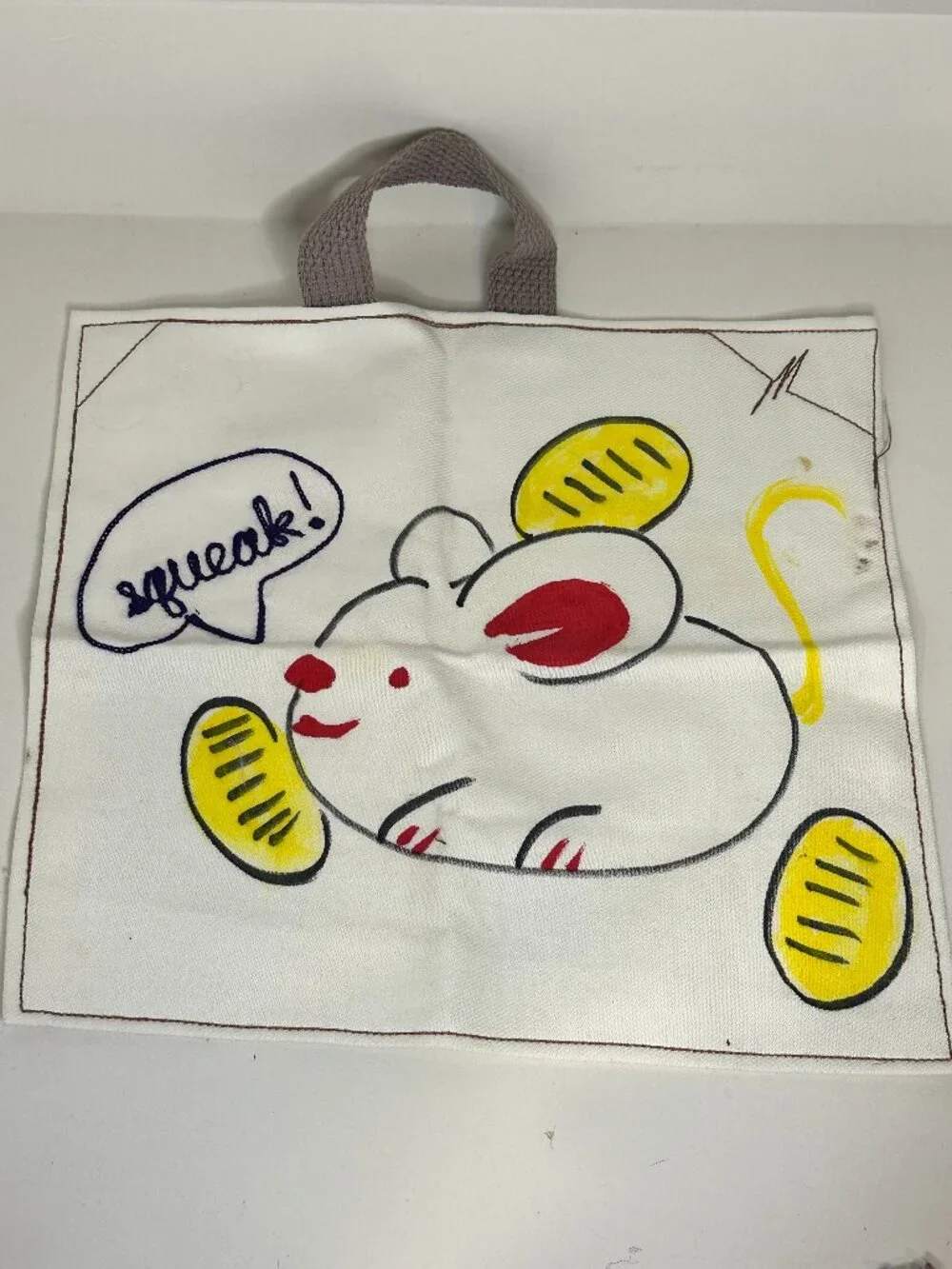 Handmade Lucky Mouse & Gold Coins Pot Mat Trivet – Folk Art